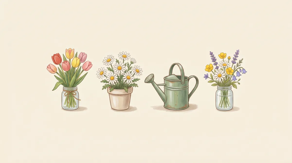 Flowers & gardens cover illustration
